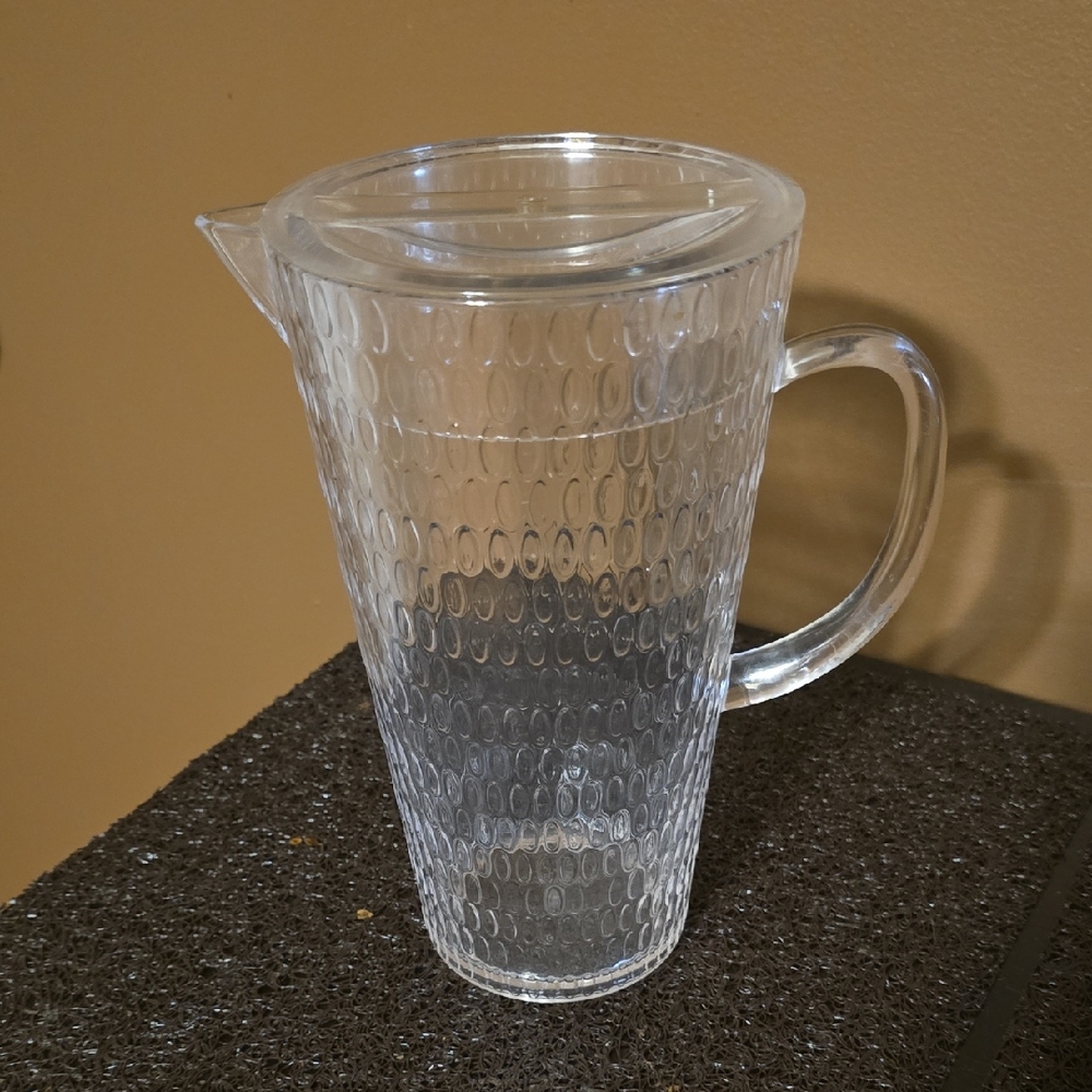 Clear Textured Plastic Pitcher